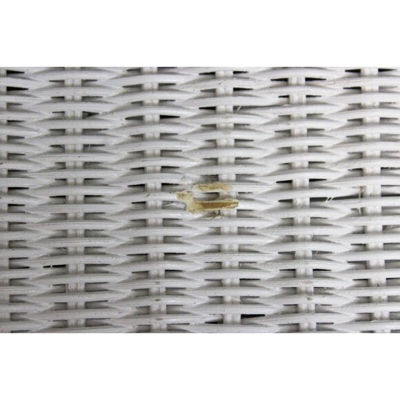 Vtg White Wicker Tissue Box Holder Kleenex Cover Woven Rattan Rectangle Boho - Picture 8 of 11